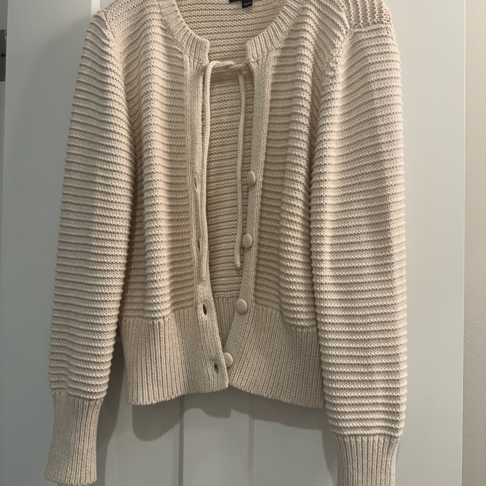 Repeat Elegant Cream Button-Up Sweater